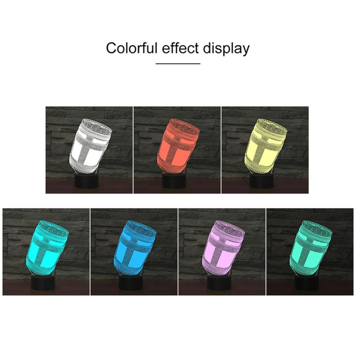 3D Led Night Light Wine Barrel Design 16 Colours Remote Control