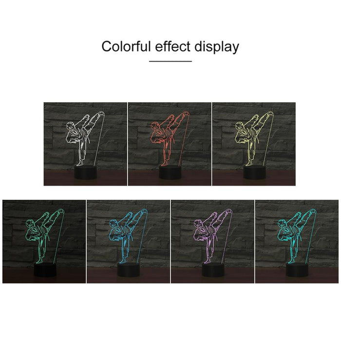 Karate 3D Led Night Light 16 Colour Remote Black Base