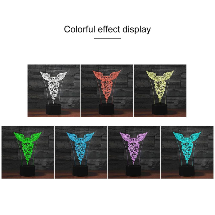 3D Led Night Light Scepter Design 16 Colour Remote Black Base