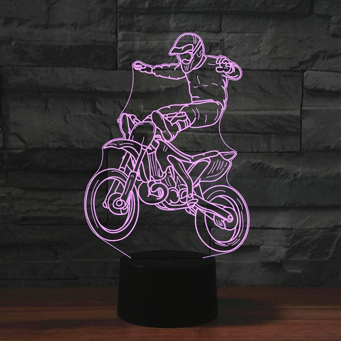3D Led Night Light Motorcycle Stunt 1 Usb Touch Button