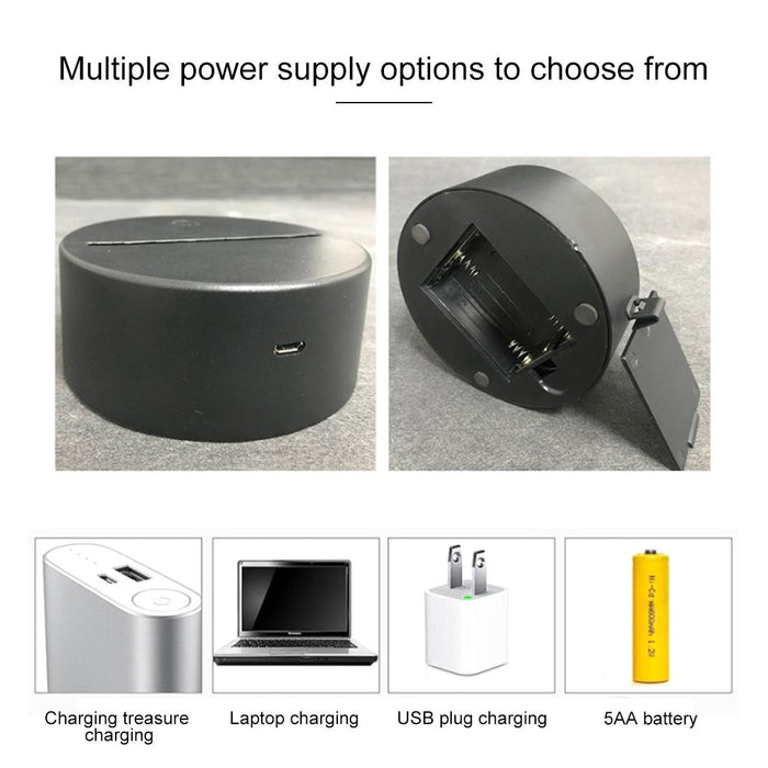 3D Colourful Led Night Light Remote Control Version