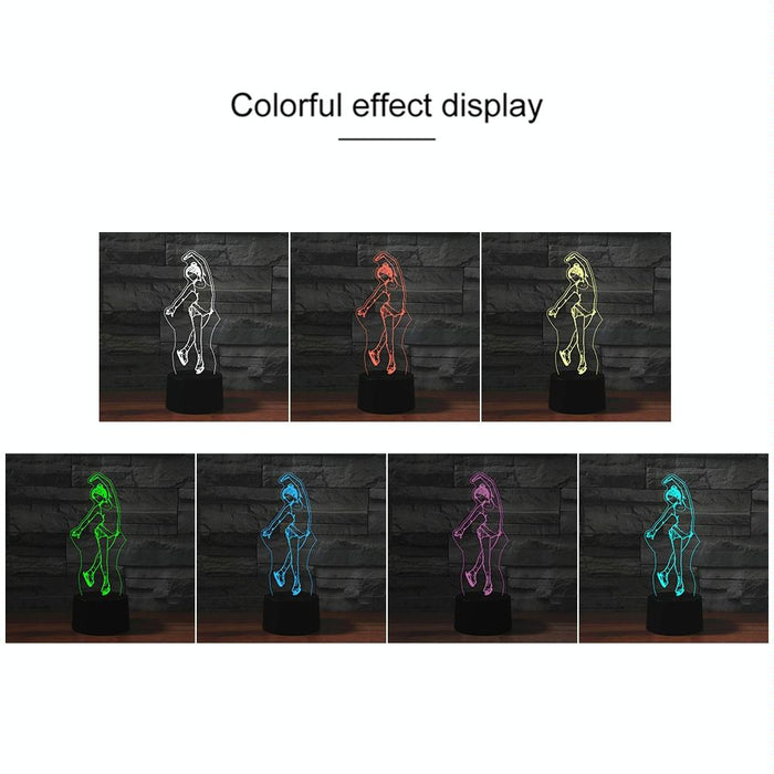 3D Led Night Light Ice Skating Design Usb / Battery Powered