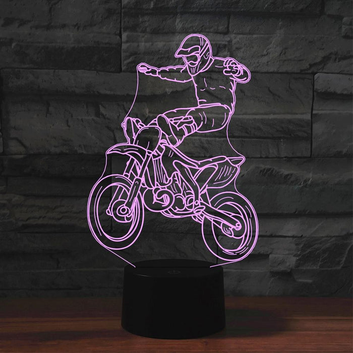 3D Led Night Light Motorcycle Stunt 1 Usb / Battery Powered