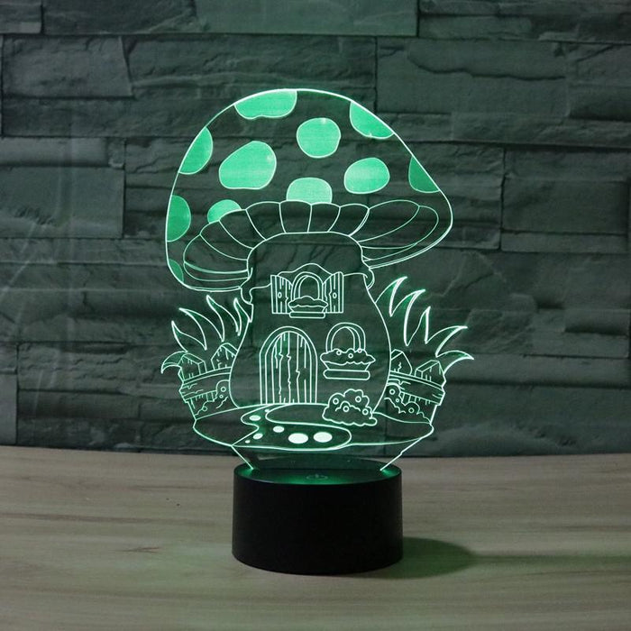 3D Led Night Light Mushroom 2 Design Usb / Battery Powered