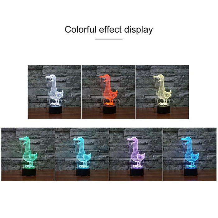 Colourful Bird 3D Led Night Light Usb Touch Button