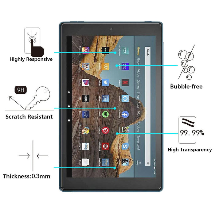 For Amazon Kindle Fire Hd 10 2019 9H 2.5D Explosion-Proof Tempered Tablet Glass Film