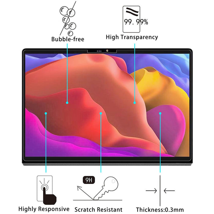 For Lenovo Yoga Pad Pro 2 Pcs 9H 2.5D Explosion-Proof Tempered Tablet Glass Film