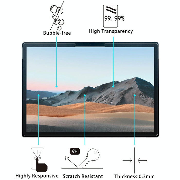 For Microsoft Surface Book 3 13.5 Inch 2 Pcs 9H 2.5D Explosion-Proof Tempered Tablet Glass Film