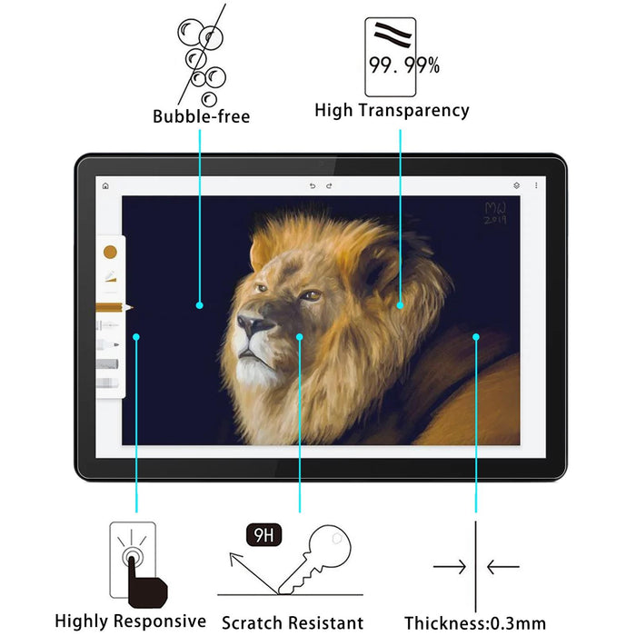 For Lenovo Chromebook Duet 10.1 Inch 2 Pcs 9H 2.5D Explosion-Proof Tempered Tablet Glass Film