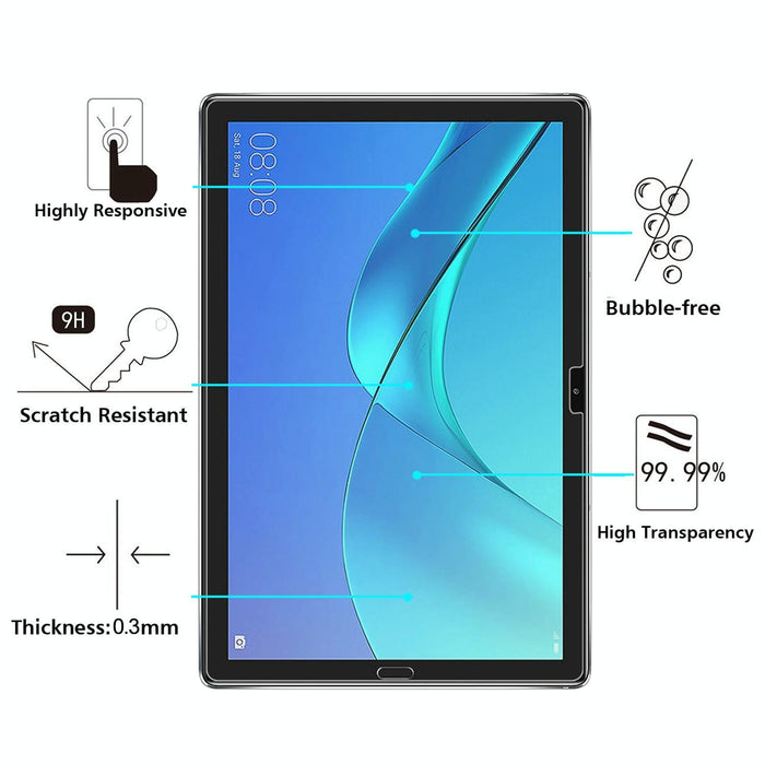 For Huawei Mediapad M5 10 Pro 2 Pcs 9H 2.5D Explosion-Proof Tempered Tablet Glass Film