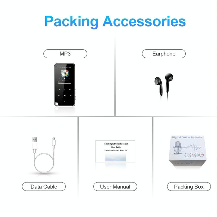 Portable Bluetooth Mp3 Player 8Gb Capacity Black