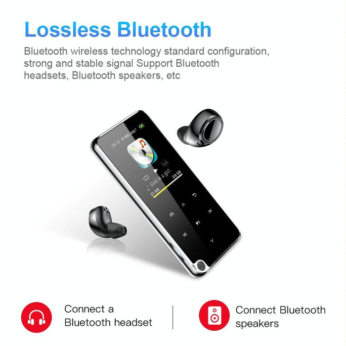 Portable Bluetooth Mp3 Player 8Gb Capacity Black