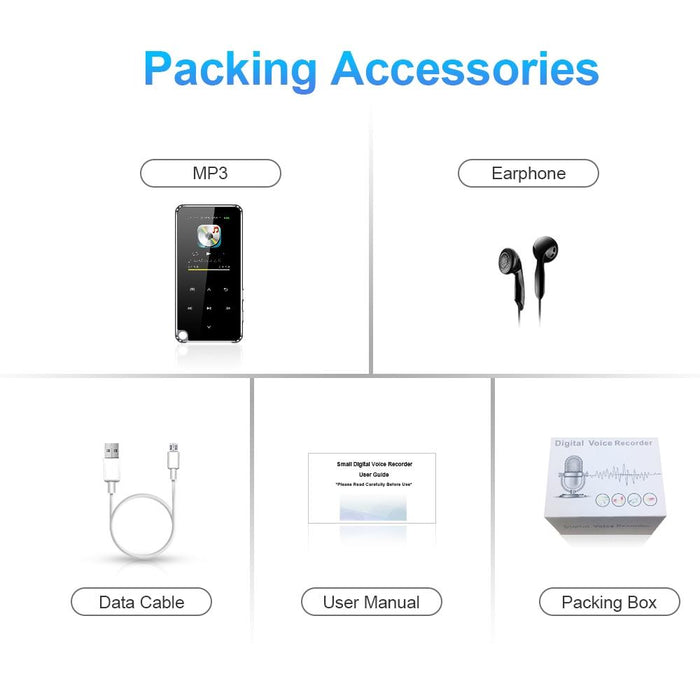 Portable Bluetooth Mp3 Player 32Gb Capacity Black