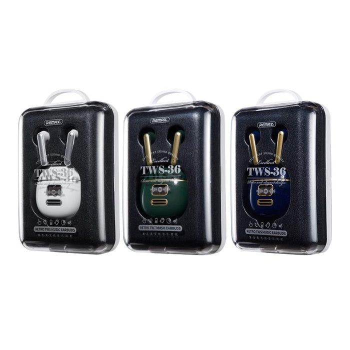 Tws-36 Retro True Wireless Music Bluetooth Earphone Blue