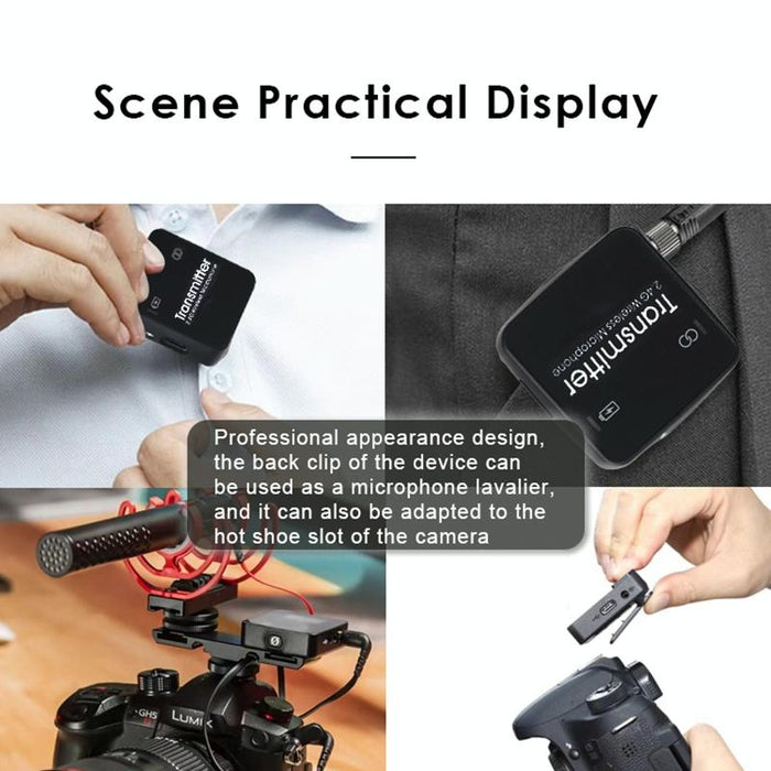 2.4G Wireless Lavalier Microphone With Digital Display Black