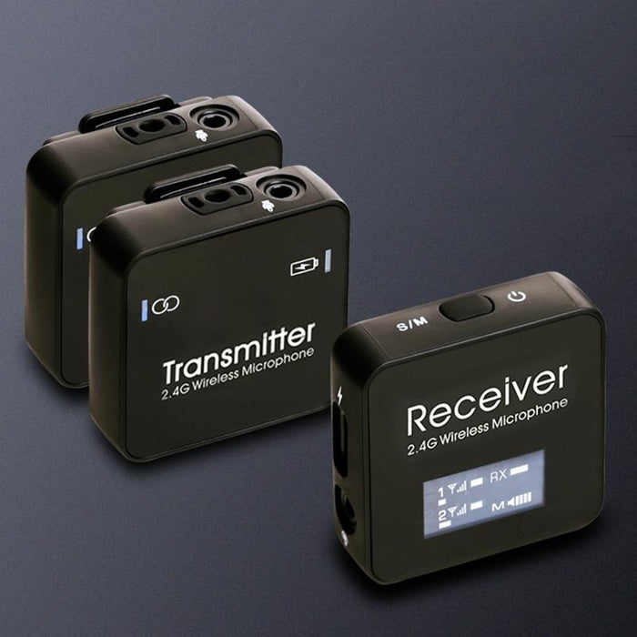 2.4G Wireless Lavalier Microphone With Digital Display Black