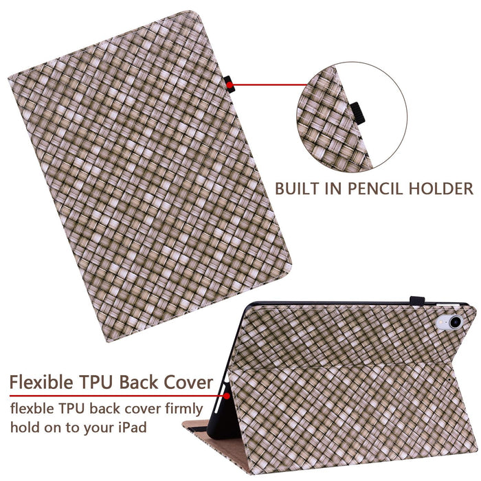 Leather Tablet Case With Holder Color Weave