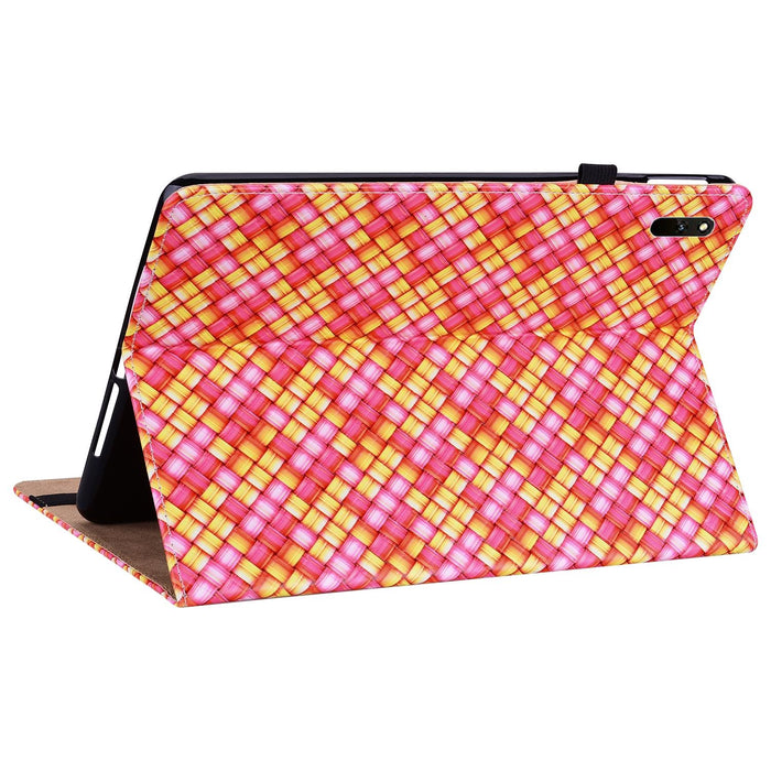 Leather Tablet Case With Holder Color Weave
