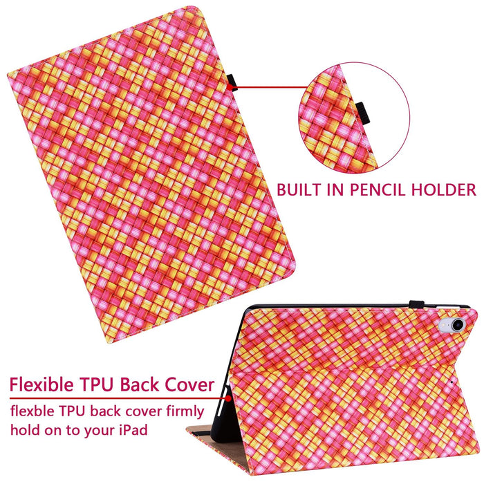 Leather Tablet Case With Holder Color Weave