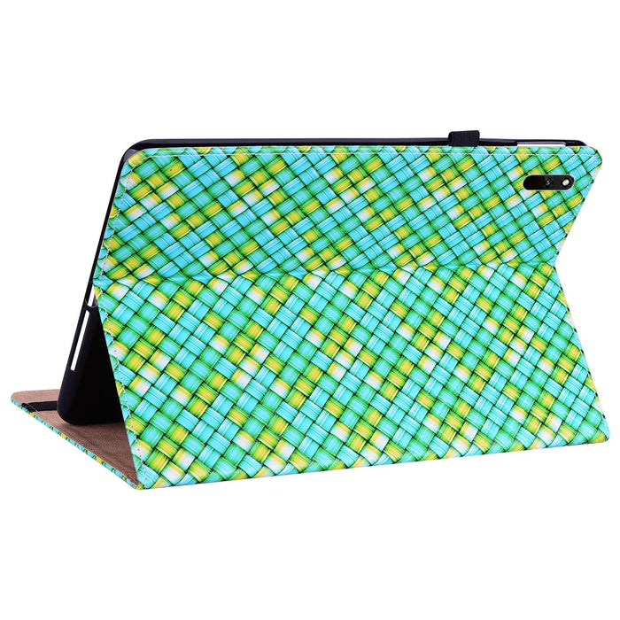 Leather Tablet Case With Holder Color Weave