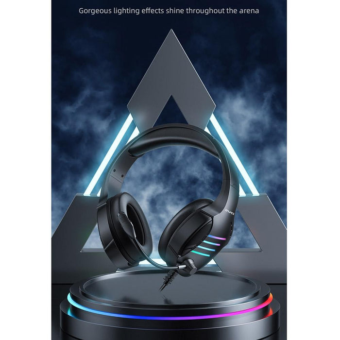 Usb + 3.5Mm Gaming Headset With Mic & Ambient Light Black