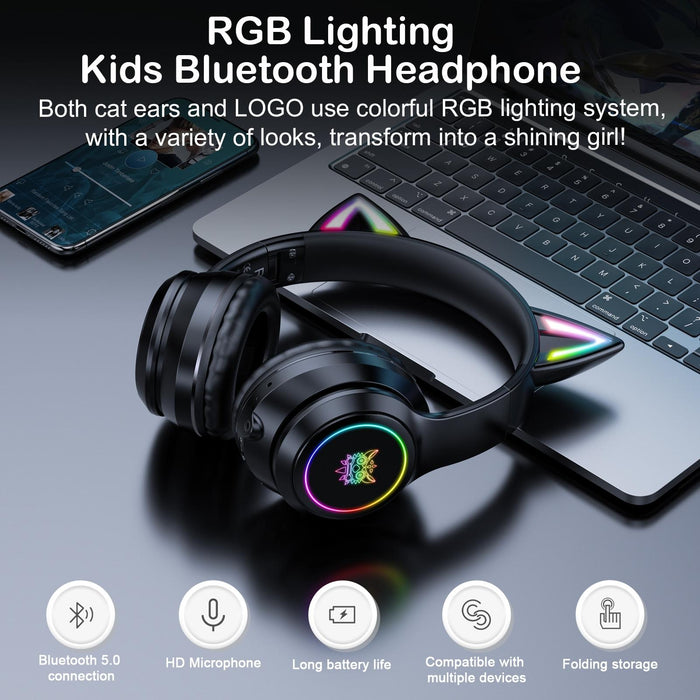 Wireless Bluetooth Headphones With Rgb Lighting