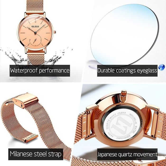 5190 Women Waterproof Ultra-Thin Small Dial Quartz Watch