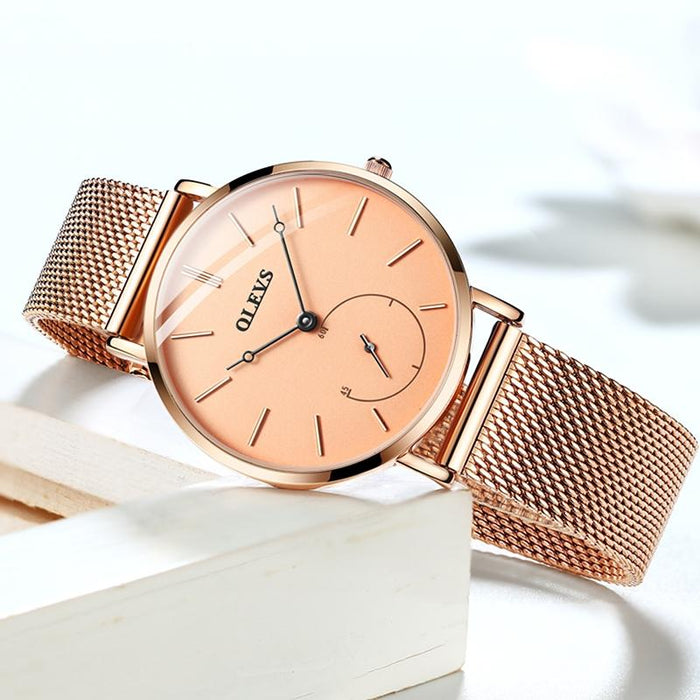 5190 Women Waterproof Ultra-Thin Small Dial Quartz Watch