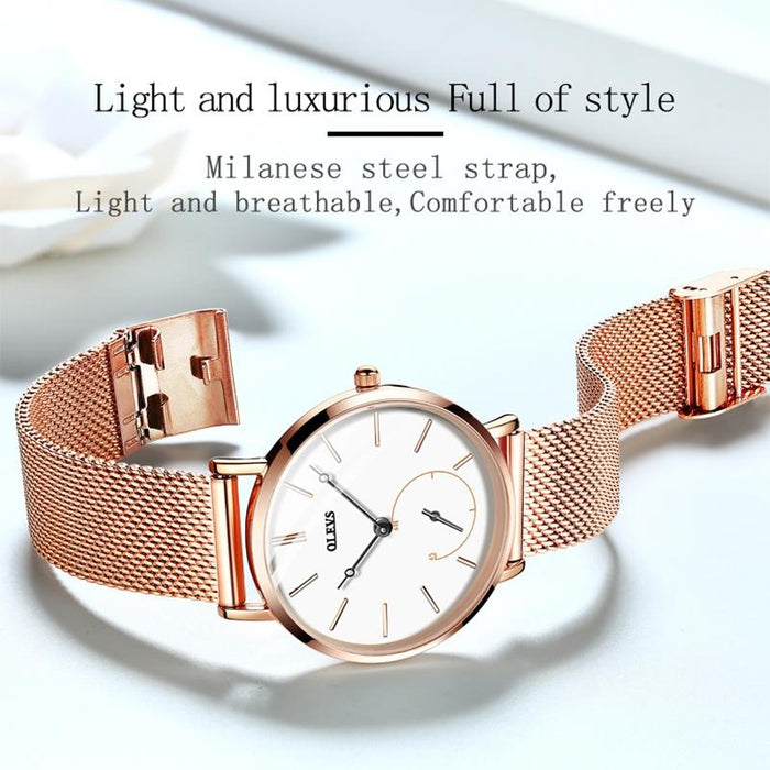 5190 Women Waterproof Ultra-Thin Small Dial Quartz Watch