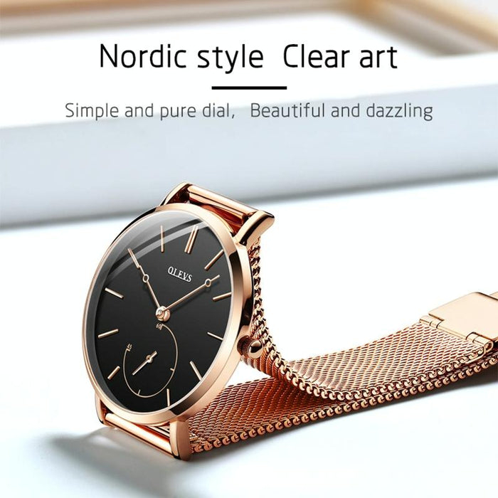 5190 Women Waterproof Ultra-Thin Small Dial Quartz Watch