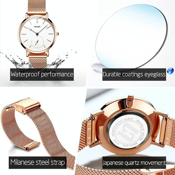 5190 Women Waterproof Ultra-Thin Small Dial Quartz Watch