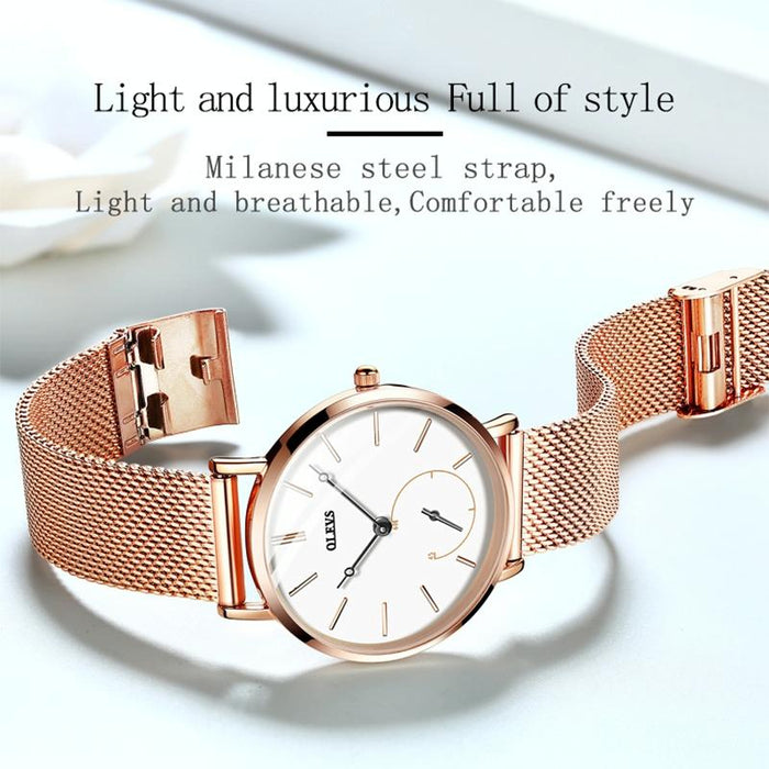 5190 Women Waterproof Ultra-Thin Small Dial Quartz Watch