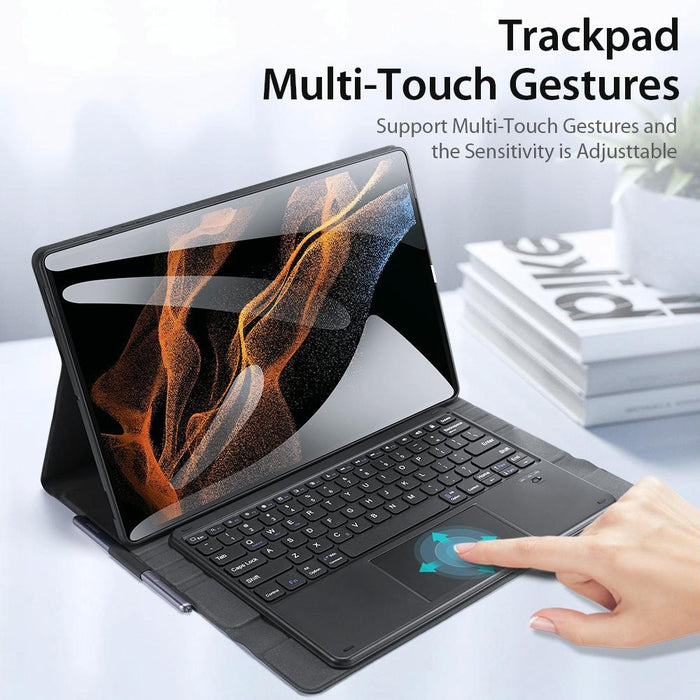 For Samsung Galaxy Tab S8 Ultra 14.6 Inch / Tab S9 Ultra Sm-X900 Detachable Ultrathin Bluetooth Keyboard Leather Case Black