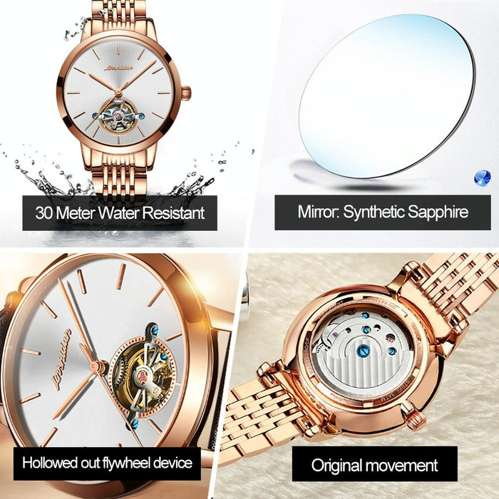 8812 Women Simple Hollowed Waterproof Automatic Mechanical Watch