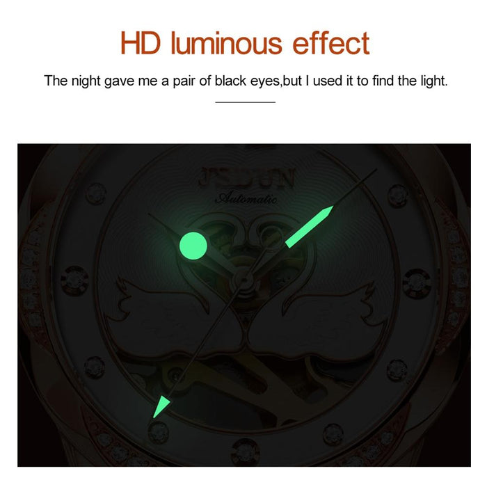 8831 Women Fashion Diamond Hollowed Waterproof Ceramic Mechanical Watch