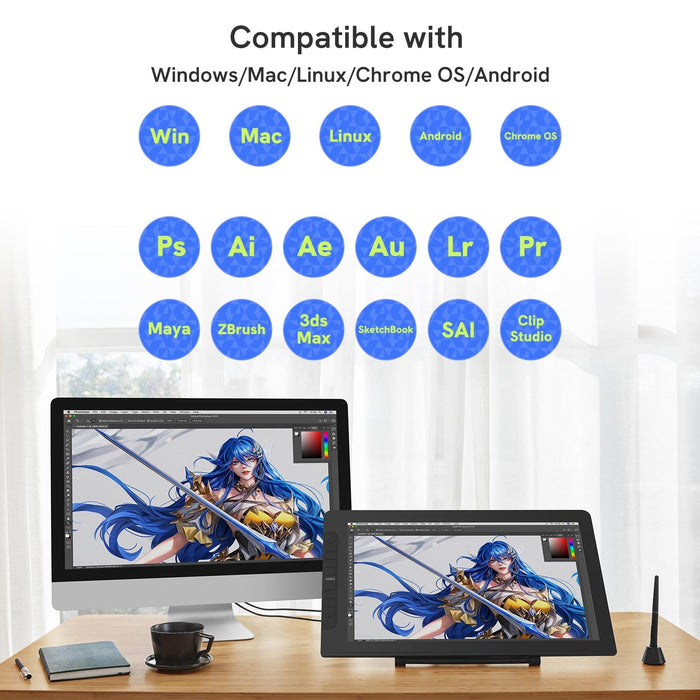 21.5 Inch Digital Drawing Board With 8192 Levels Pressure Sensitivity