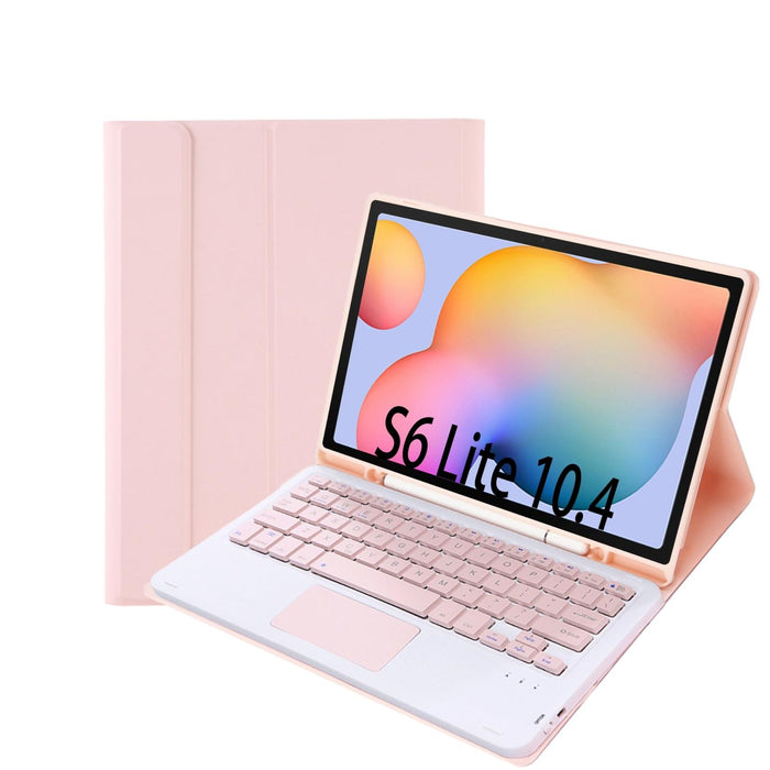 A610B-A Candy Colour Bluetooth Keyboard Leather Case With Pen Slot & Touchpad 10.4 Inch Sm-P610 / Sm-P615