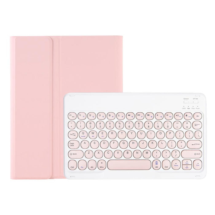 For Samsung Galaxy Tab A8 10.5 2021 Sm-X200 / Sm-X205 Candy Colour Skin Feel Texture Round Keycap Bluetooth Keyboard Leather Case
