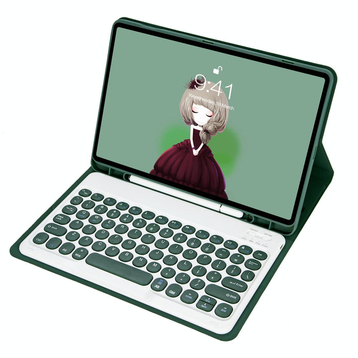 For Samsung Galaxy Tab A8 10.5 2021 Sm-X200 / Sm-X205 Candy Colour Skin Feel Texture Round Keycap Bluetooth Keyboard Leather Case