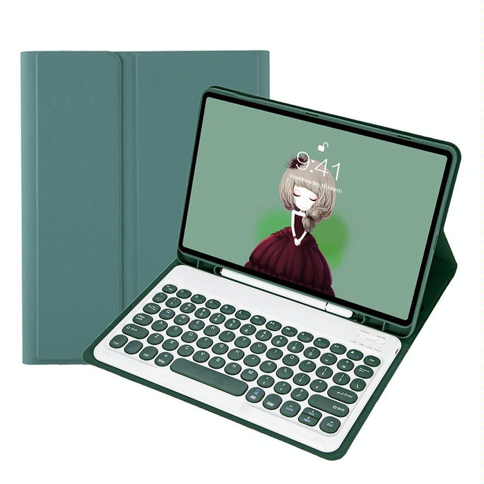 For Samsung Galaxy Tab A8 10.5 2021 Sm-X200 / Sm-X205 Candy Colour Skin Feel Texture Round Keycap Bluetooth Keyboard Leather Case