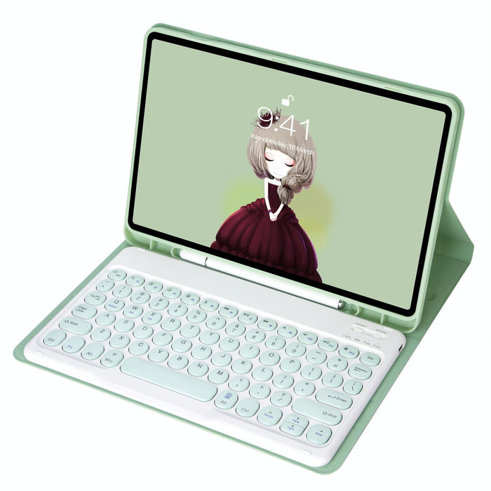 For Samsung Galaxy Tab A8 10.5 2021 Sm-X200 / Sm-X205 Candy Colour Skin Feel Texture Round Keycap Bluetooth Keyboard Leather Case