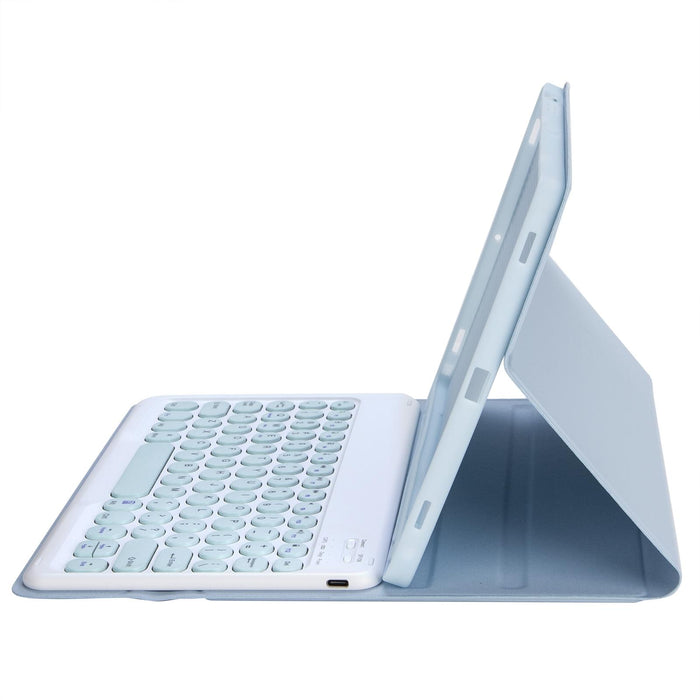 For Samsung Galaxy Tab A8 10.5 2021 Sm-X200 / Sm-X205 Candy Colour Skin Feel Texture Round Keycap Bluetooth Keyboard Leather Case