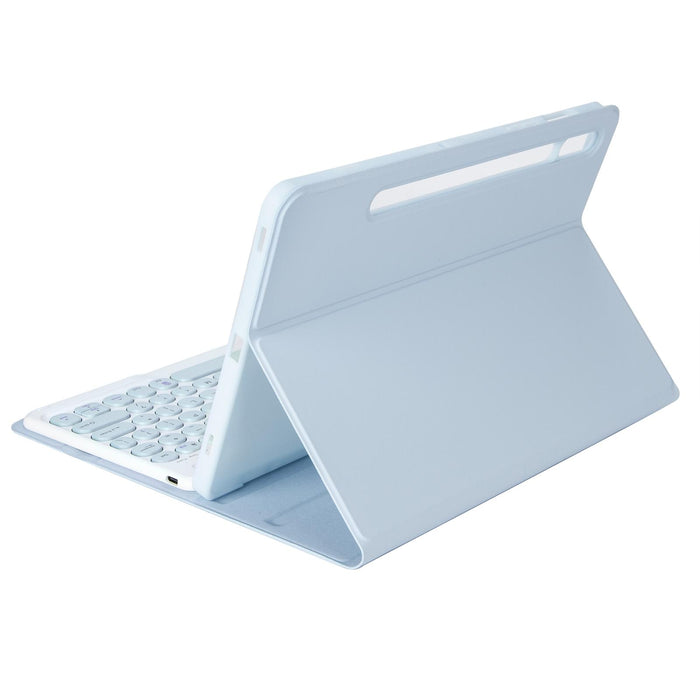 For Samsung Galaxy Tab A8 10.5 2021 Sm-X200 / Sm-X205 Candy Colour Skin Feel Texture Round Keycap Bluetooth Keyboard Leather Case