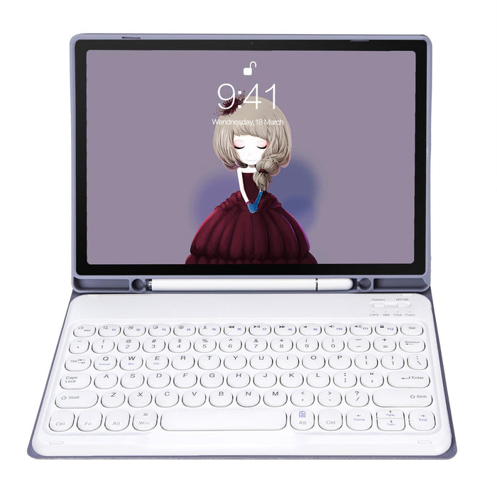 For Samsung Galaxy Tab A8 10.5 2021 Sm-X200 / Sm-X205 Candy Colour Skin Feel Texture Round Keycap Bluetooth Keyboard Leather Case