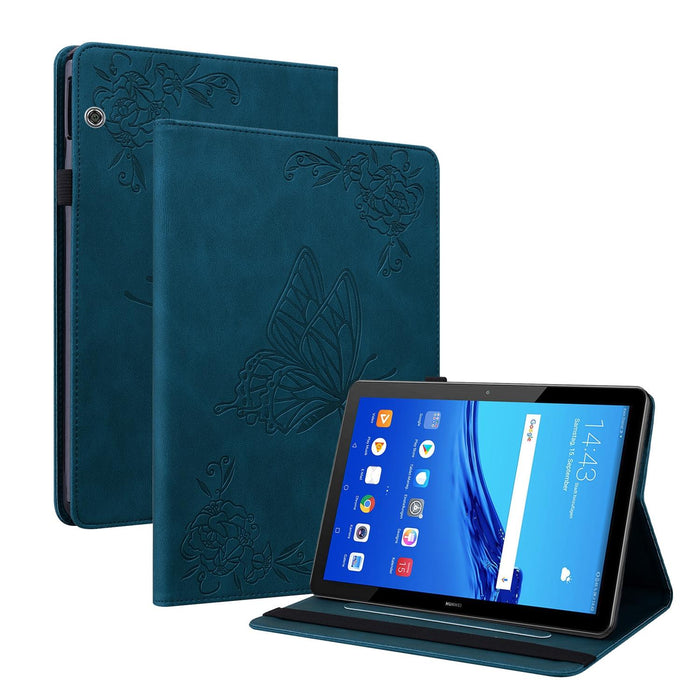 Embossed Leather Tablet Case With Butterfly Flower Design