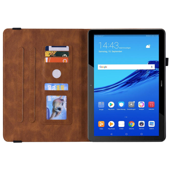 Embossed Leather Tablet Case With Butterfly Flower Design