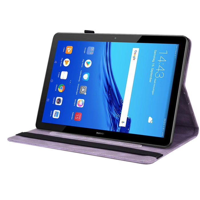 Embossed Leather Tablet Case With Butterfly Flower Design