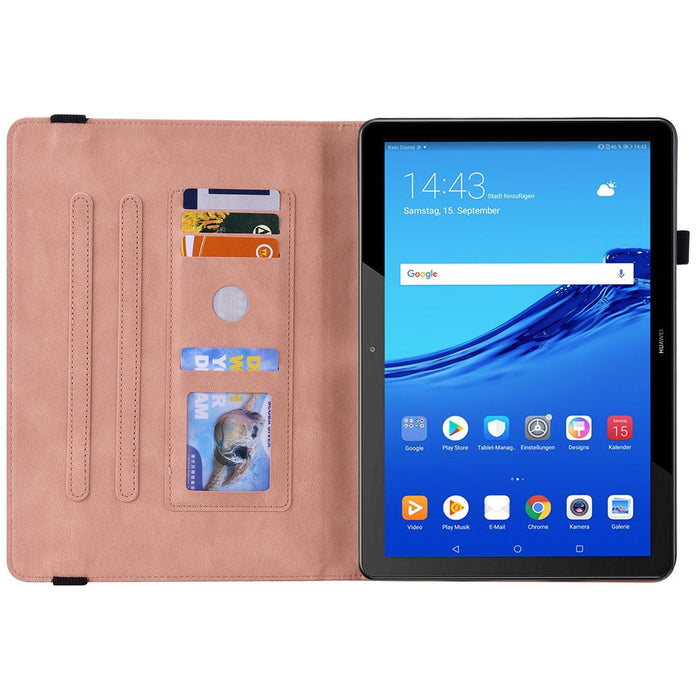 Embossed Leather Tablet Case With Butterfly Flower Design