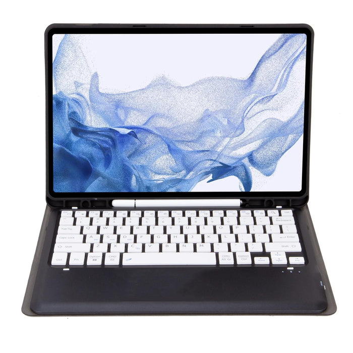 T800B Pen Slot Detachable Bluetooth Keyboard Leather Tablet Case For Samsung Galaxy Tab S8+ / S7+ / S7 Fe