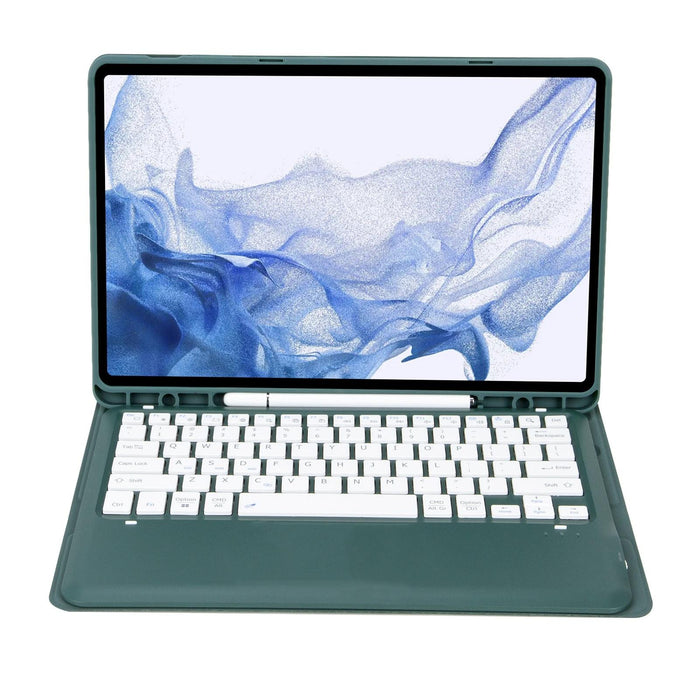 T800B Pen Slot Detachable Bluetooth Keyboard Leather Tablet Case For Samsung Galaxy Tab S8+ / S7+ / S7 Fe